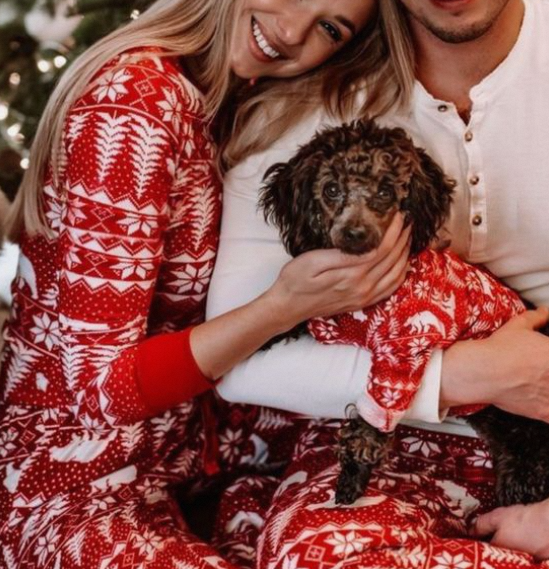 "Family Christmas Pajamas with Dog" is a perfect blend of family coziness, holiday spirit and pets.