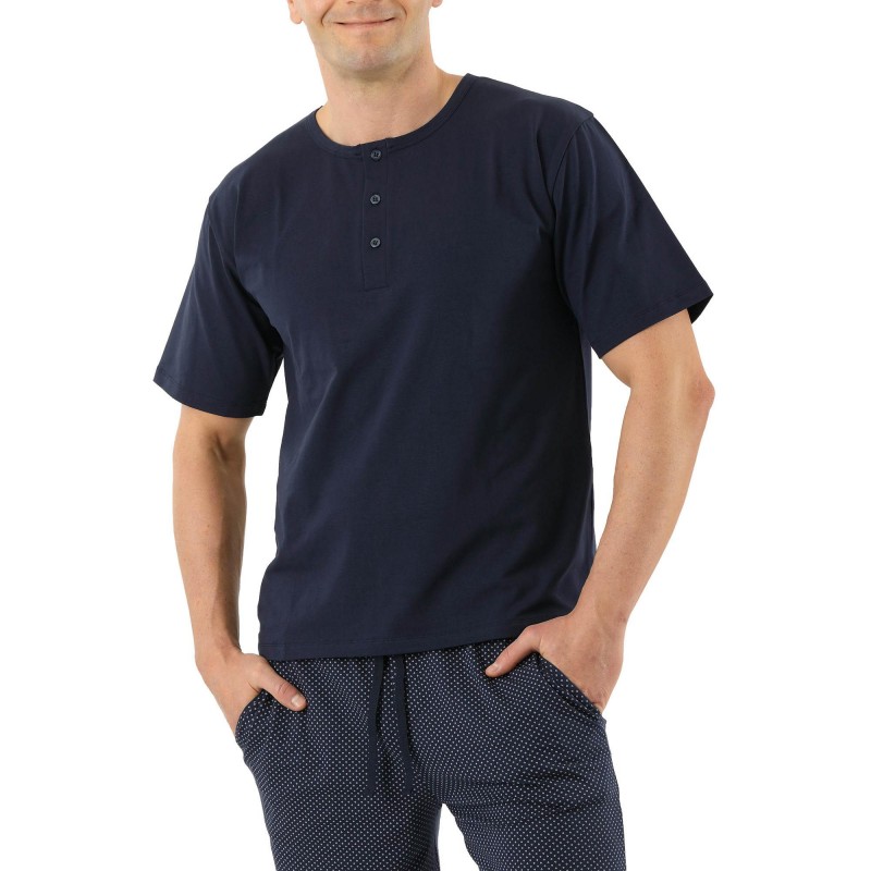 Sporty men's short-sleeve pajamas